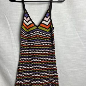 Emory Park Crochet Knit Multicolor Dress - Women's S